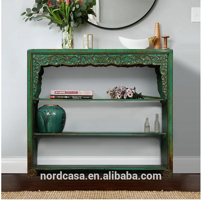 chinese antique reproduction furniture painted shelf cabinet