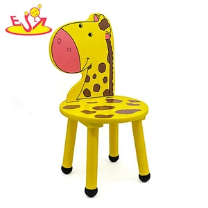 Top sale cartoon giraffe shaped kids wooden chair W08G004