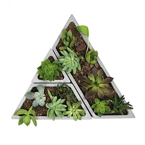 geometric series triangle trapezoid concrete flowerpot silicone mold for home decoration