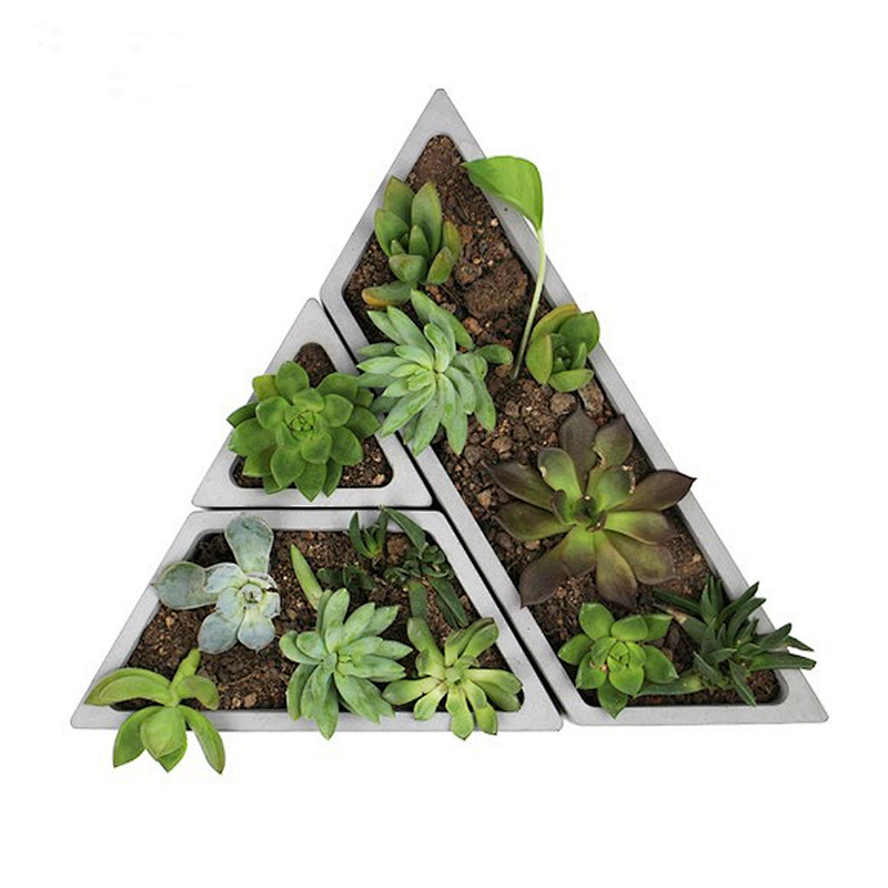 geometric series triangle trapezoid concrete flowerpot silicone mold for home decoration