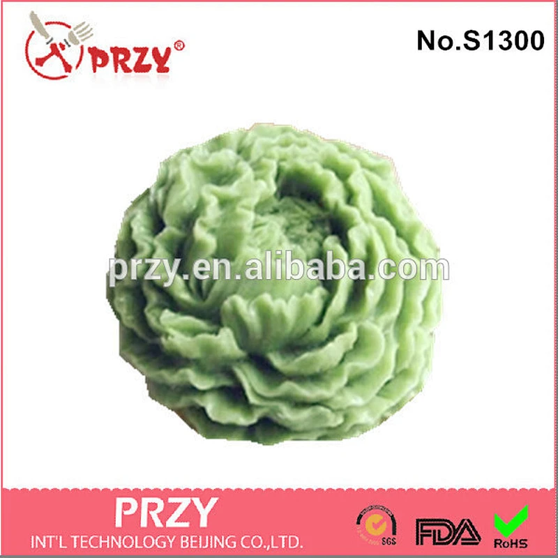 PRZY s1300 3d peony handmade silicone soap mold
