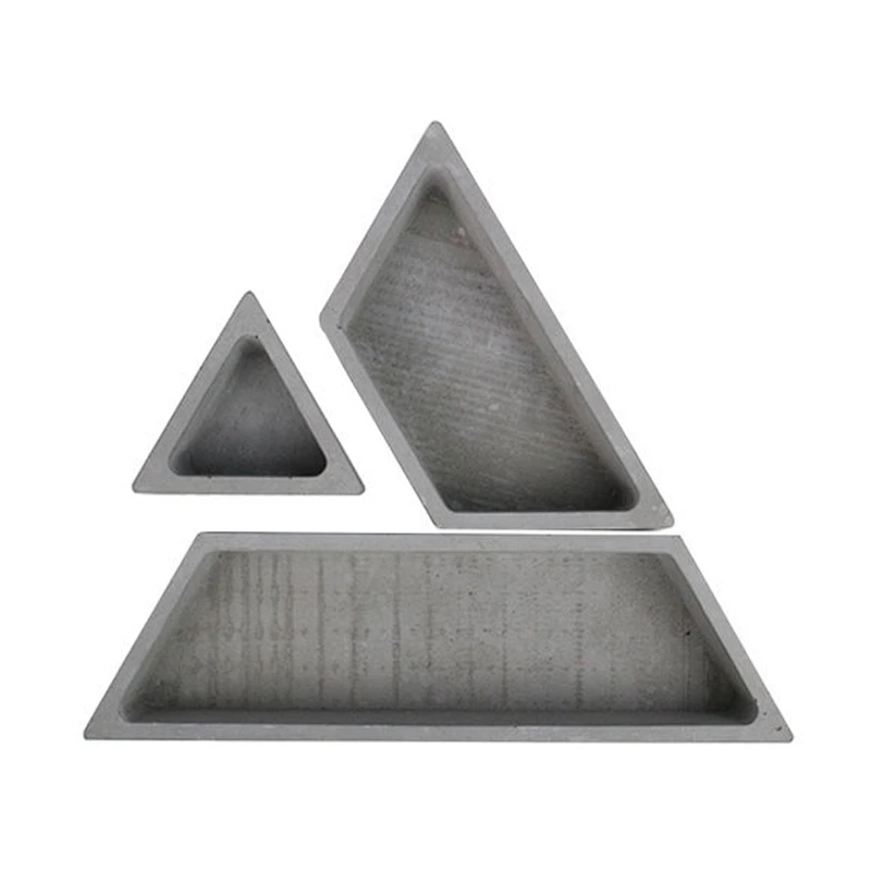 geometric series triangle trapezoid concrete flowerpot silicone mold for home decoration