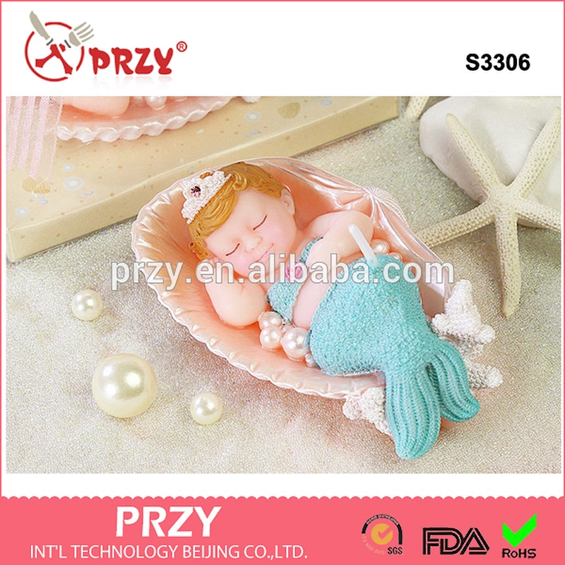 S3306 3D sleeping Mermaid candle mould mermaid silicone mold soap moulds bakeware sleeping baby mold