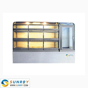 Commercial neutral 2 layer toughened vacuum glass cake pop display showcase and bakery display case