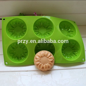 PRZY PR308 6 cavity sunflower shape silicone soap tray