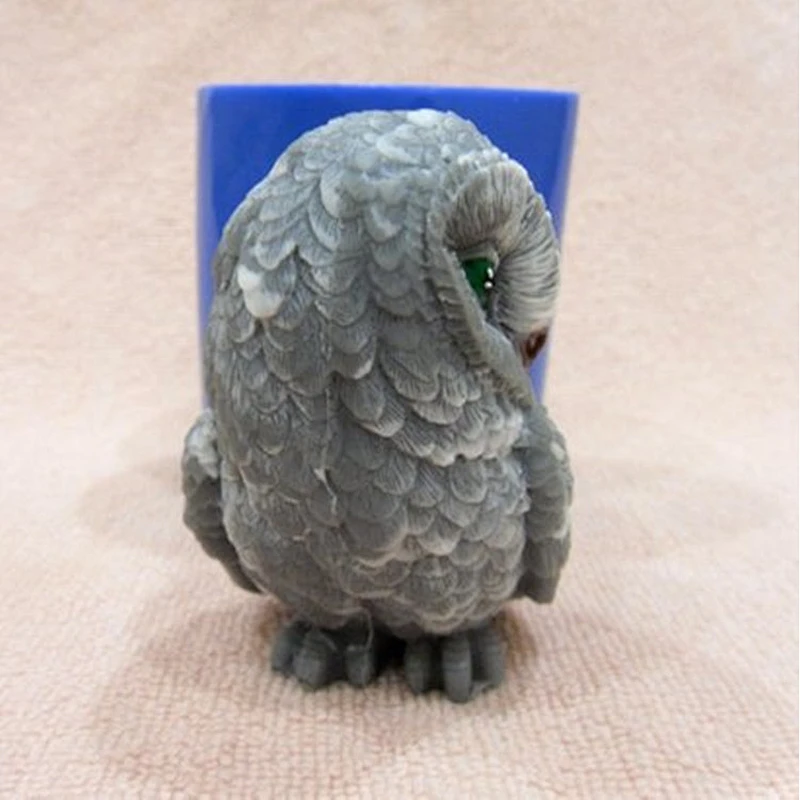Owl silicone Soap mold 3D animal candles making mould Silica