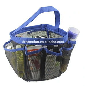 Shower caddy Gym Dorm Organizer 8 Pockets Mesh Toiletry Bath Tote Hanging Bag
