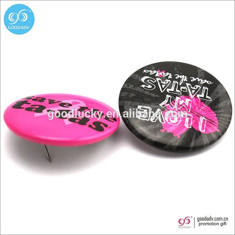 OEM manufacture factory promotion100% quality fashion pin flashing tinplate badge