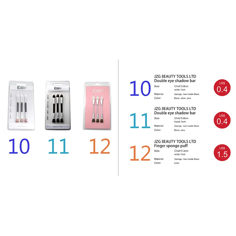 Wholesale beauty tools custom makeup brushes double head eyeshadow brush