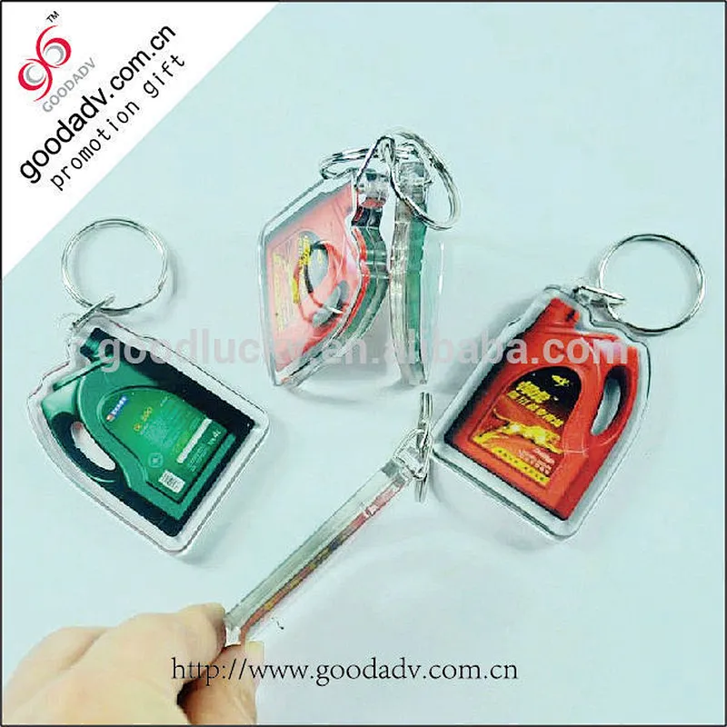 Customized blank transparent can insert pictures blank acrylic key chains