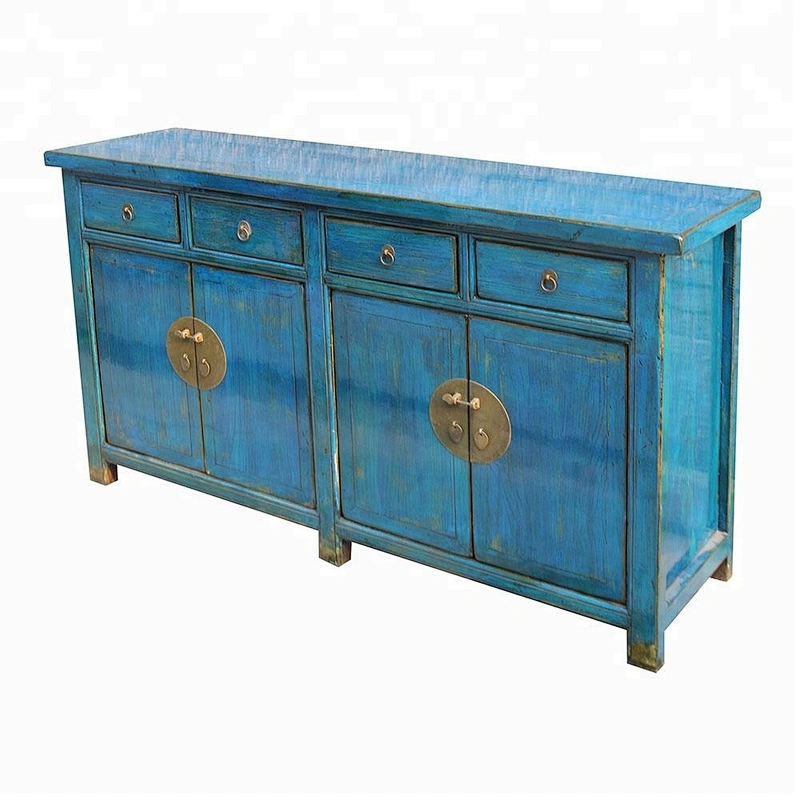 wholesale chinese antique lacquered reproduction handmade wooden lobby sideboard living room furniture