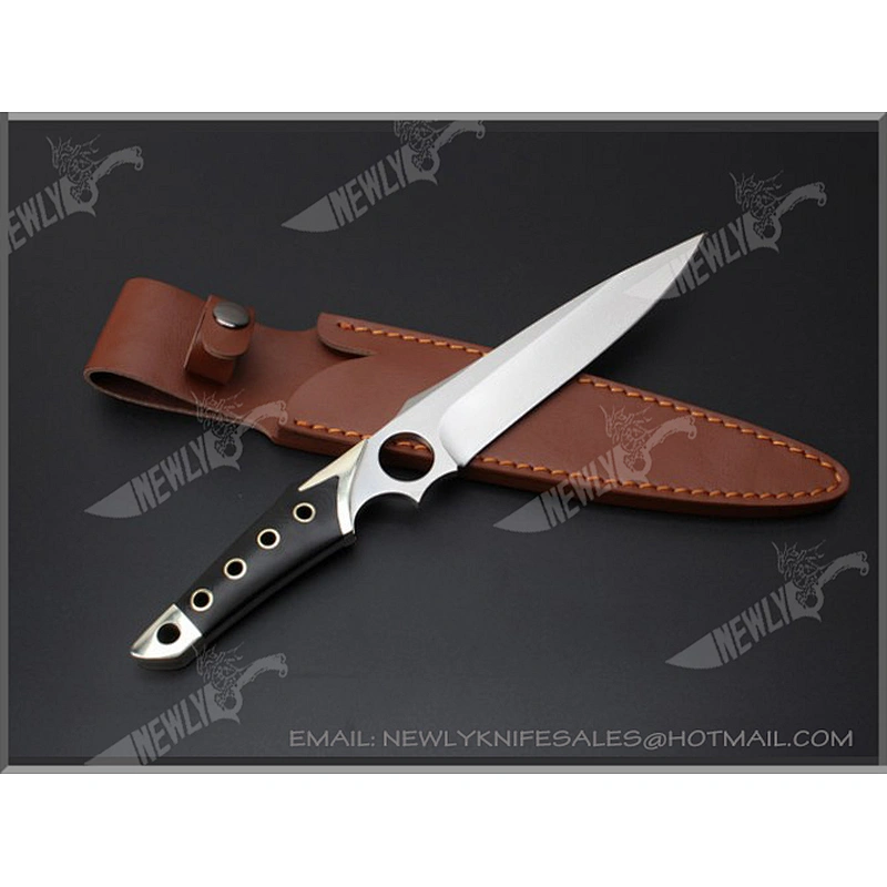 Professional Cutting Knives Leather Sheath Camping Survival Tactical Knife