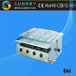 Gas and electric barbecue grill with 7000 watt terracotta barbecue grill tables (SUNRRY SY-BR280A)