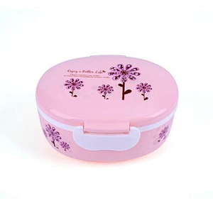 Free Sample Colorful Microwave Double Layer  Lunch Box For Kids Adorable Flower Pattern Bento