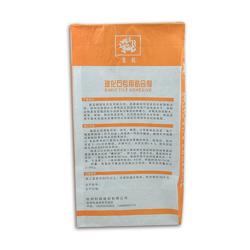 High quility kraft paper valve bag packing cement, glue, mortar 25kg