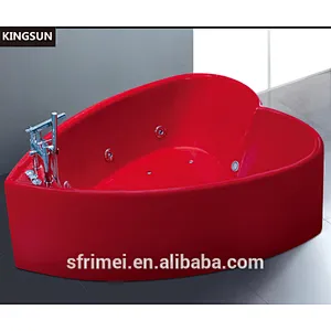 K-8766 Indoor Royal Luxurious Acrylic Small Red Heart Shape Bathtub