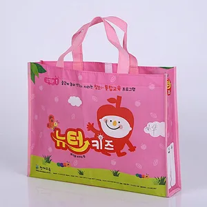 Wholesale pink printed non-woven bag for shopping