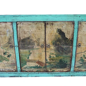 chinese antique solid wood pine painted furniture for stores