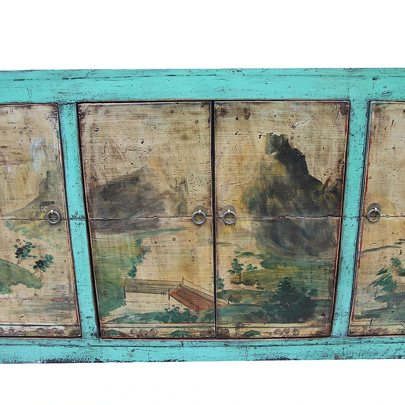 chinese antique solid wood pine painted furniture for stores