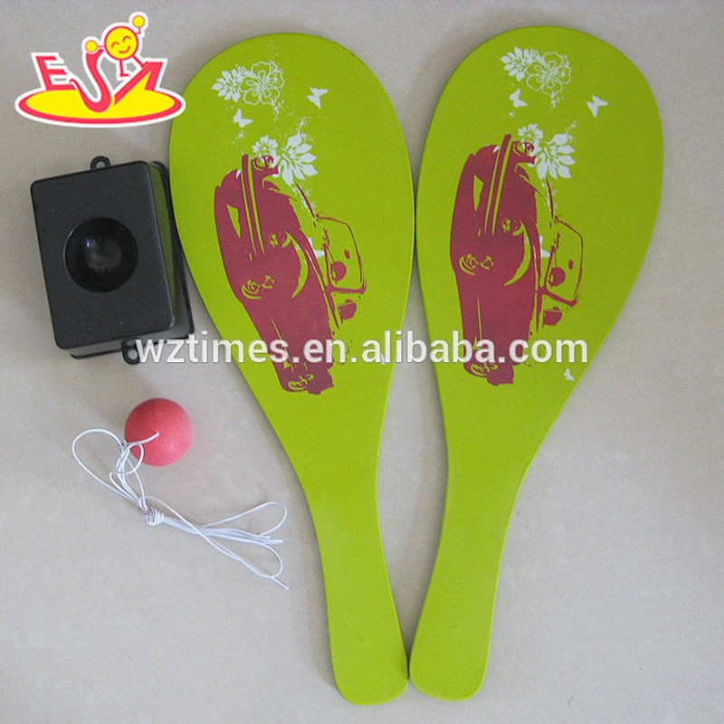 Wholesale promotional gift wooden beach rackets paddle for children W01A107