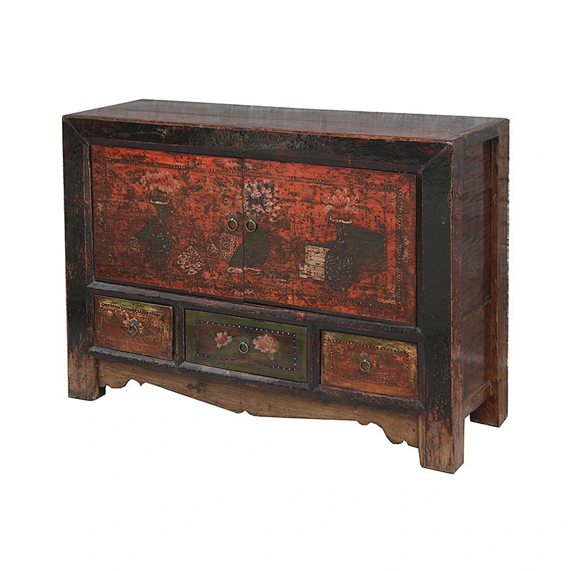 wholesale price chinese oriental old painted lacquered buffet storage sideboard furniture
