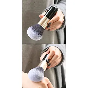 High quality private label powder blush single makeup wood brush for makeup