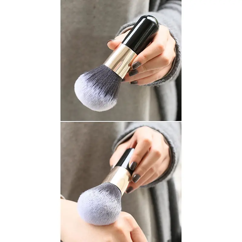 High quality private label powder blush single makeup wood brush for makeup