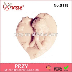 handmade silicone soap mold ,pray girl silicone soap mold
