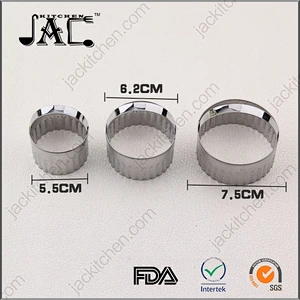 Food Quality 3 Pieces Reusable Stainless Steel Biscuit Cutter