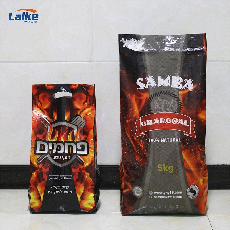 BBQ charcoal bag 5kg 10kg, bopp laminated pp woven charcoal packaging bag