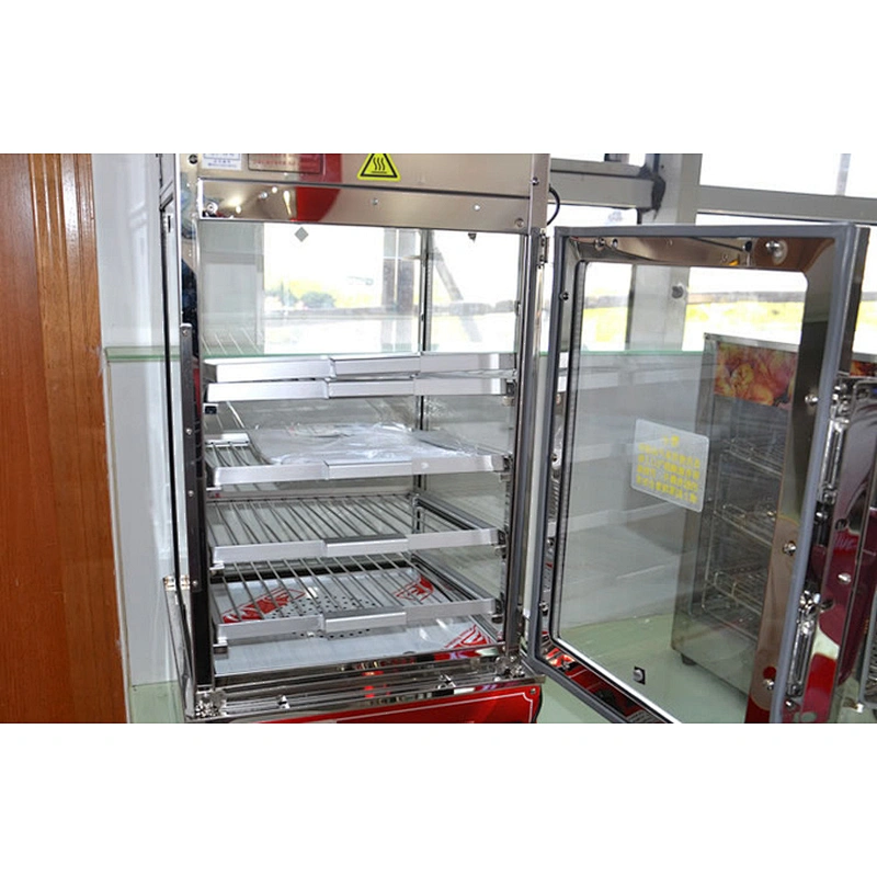 Steamer glass food display cabinets and hot food display case with full visual glass