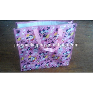 Wholesale proper price storing packing pp woven shopping handle bag