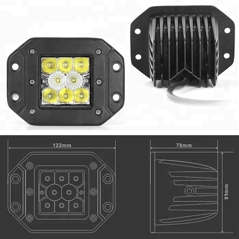 Car offroad accessories 4x4 Flush Mount spot 40W 3Inch LED Cube Light