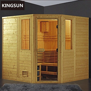 K-7132 Freestanding Wooden Infrared Sauna Room 6-8 Person Sauna