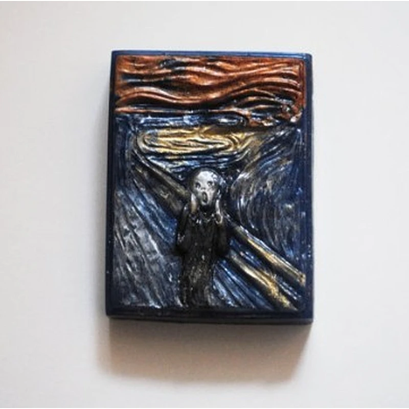 Handmade Inspired Creative The Scream Parody Soap Edvard Munch Stocking gift Soap Silicone Mold