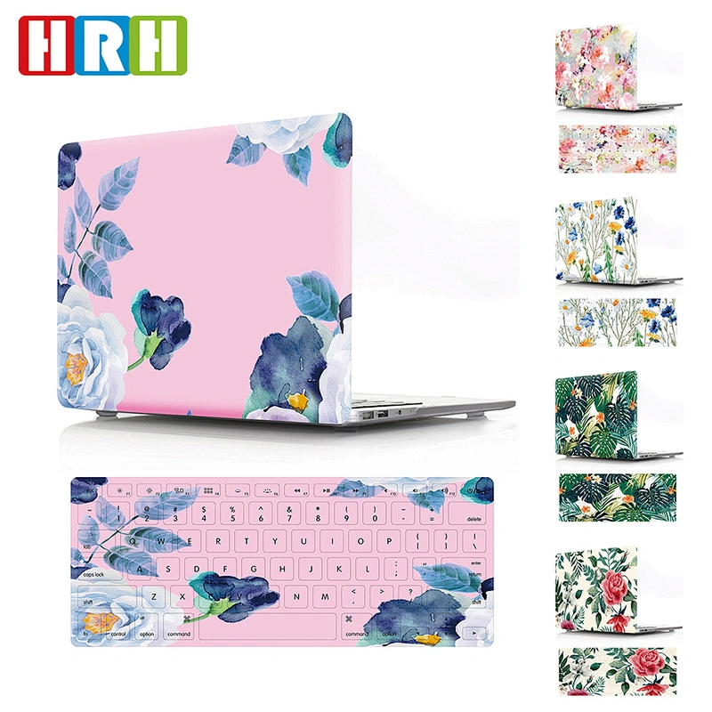 2 In 1 Stylish flower case Hard pc case and Keyboard Cover for Mac Book Pro Air 13 Inch Laptop 12 cover case for mac