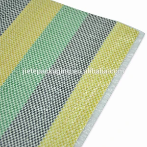 China color stripe pp woven shopping bags with hand hole