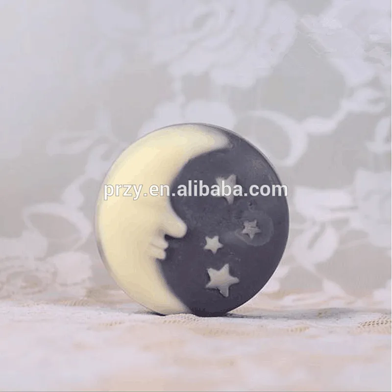 The round shape moon stars handmade soap mold chocolate mold