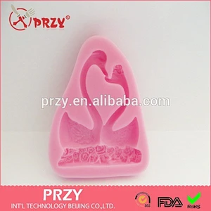 2015 newest wholesale swan silicone cake molds