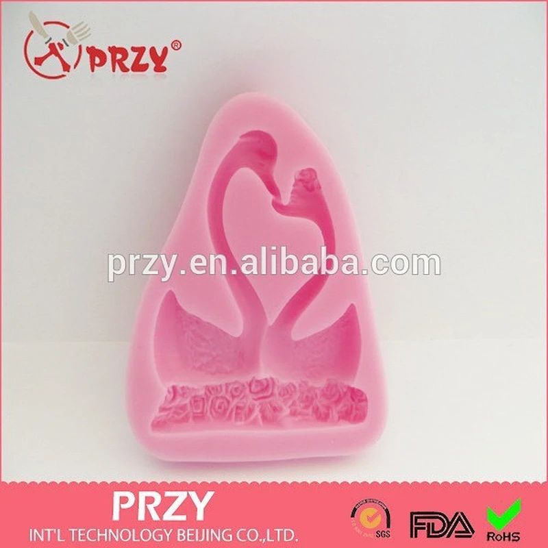 2015 newest wholesale swan silicone cake molds