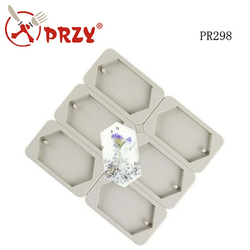 PR298 6 cavity Polygon High quality Aroma candle gypsum tablets silcione mold