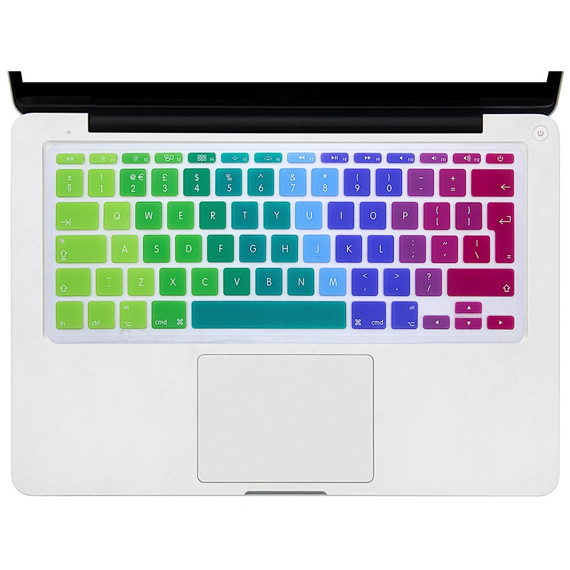 Hot on Amazon Silicone Rainbow English Keyboard Protective Film custom keyboard skin for macbook 11 cover Inch