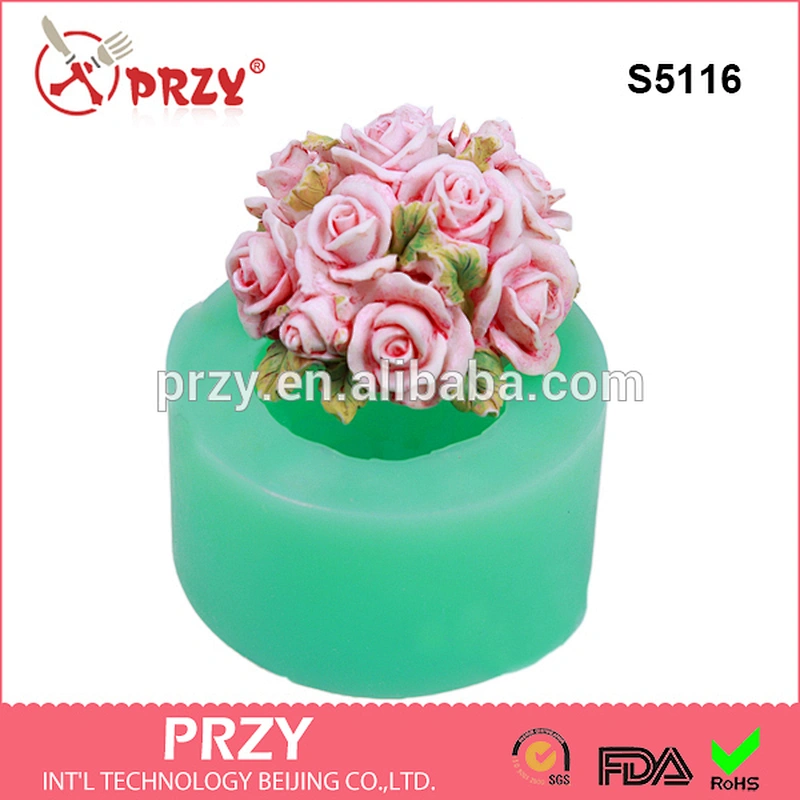 S5116 Rose group soap mold flower silicone candle mold resin mold