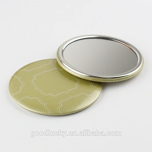 Round promotion gifts pocket cosmetic mirror with desgin