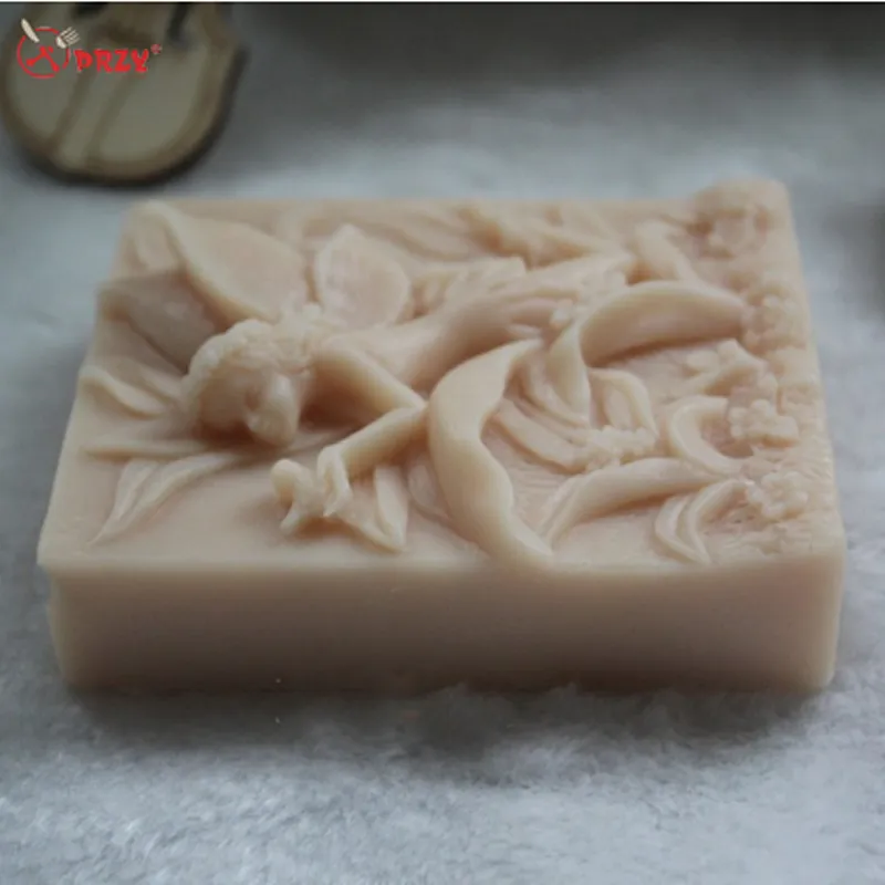 Silicone soap mold Flower fairy holding birds handmade soaps mould aroma stone molds silicone