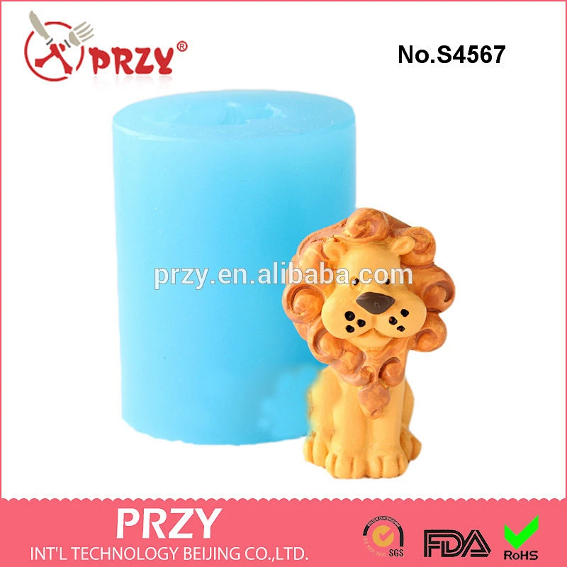 S4567 Lions dripping wax silicone candle mold,slicone lions soap mold,silicone animal molds