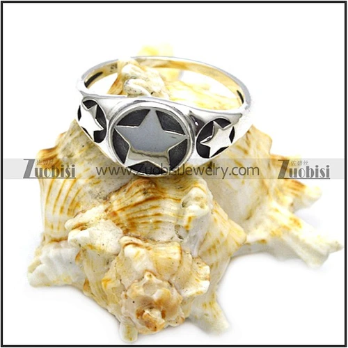 Fancy Women Jewelry Silver Shiny Triple Stars Finger Ring in Sterling Silver