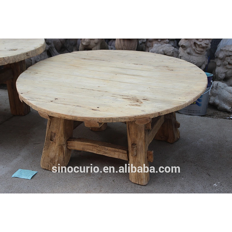 Recycle solid wood antique round dining table