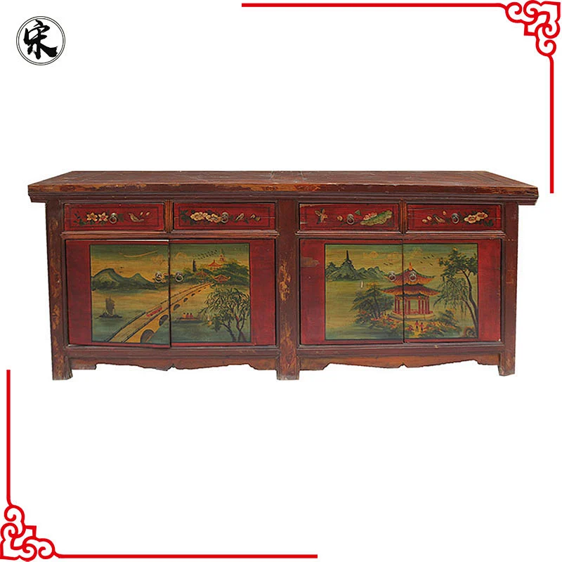 wholesale chinese antique reproduction painted storage furniture