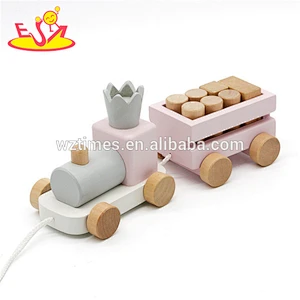 Wholesale pretty wooden educational toy contains of wooden xylophone toy&stacking blocks and pull train toy for kids W12F031